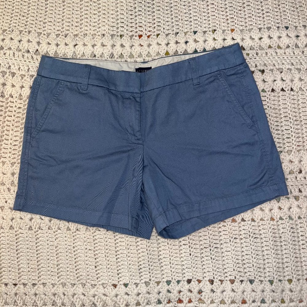 J by J Crew Womens Slate Blue 5" Inseam Classic Chino Shorts Size 10 EUC